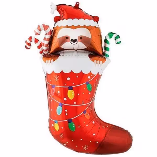 بادکنک فویلی فیگور جوراب کریسمسی