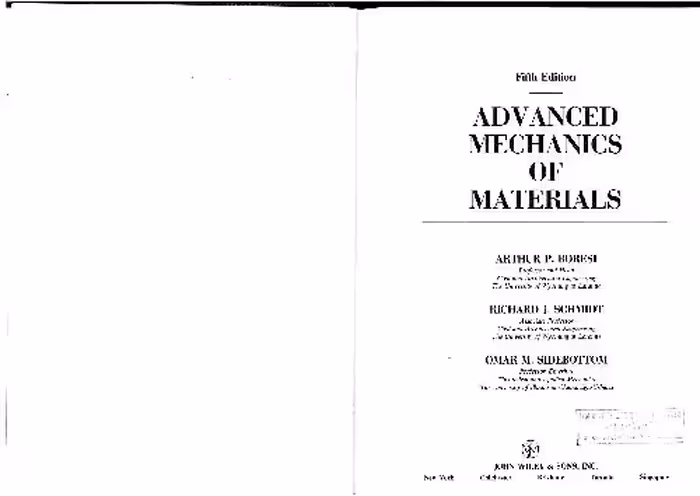خرید و دانلود نسخه کامل کتاب Advanced Mechanics of Materials