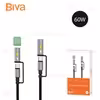 کابل Type-C به Type-C چندکاره بیوا Biva C-38 4 in 1 Multifunction Data Cable طول 1.2 متر توان 60 وات