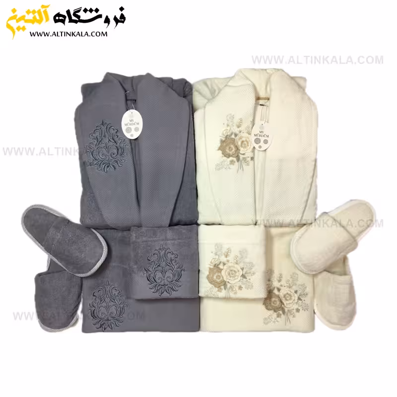 سرویس حوله عروس و داماد 10تکه گلدوزی سه بعدی برند MURDUM