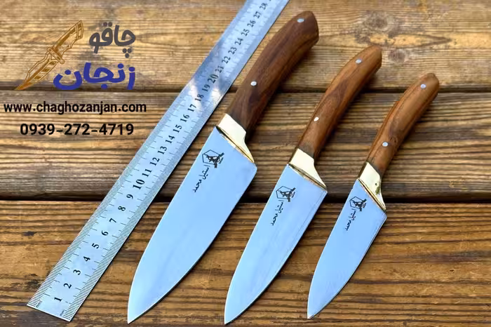 سرویس چاقو گوشت بری در سه سایز | بسته 3 تایی با تیغه استیل ضد زنگ