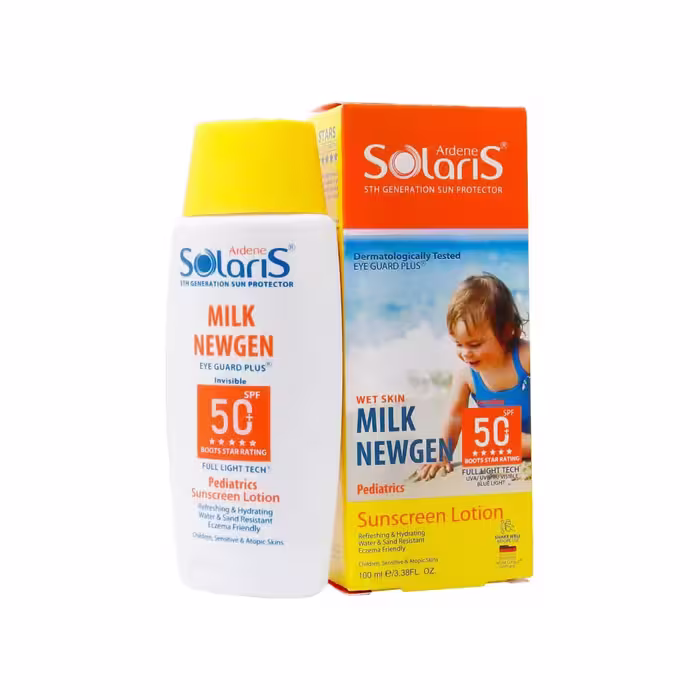 لوسیون ضد آفتاب کودک میلک نیوژن SPF50 سولاریس آردن 100 میلی لیتر