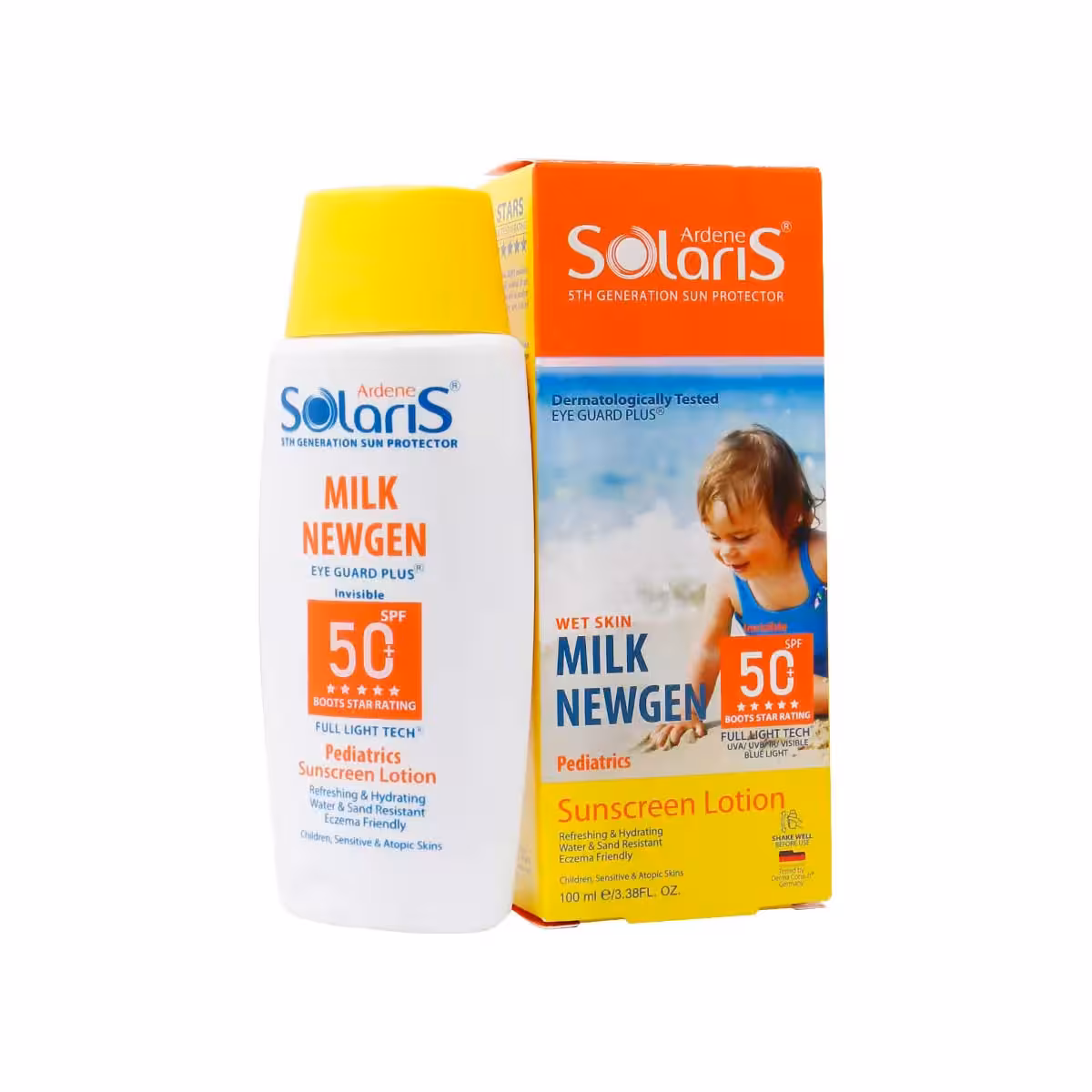 لوسیون ضد آفتاب کودک میلک نیوژن SPF50 سولاریس آردن 100 میلی لیتر