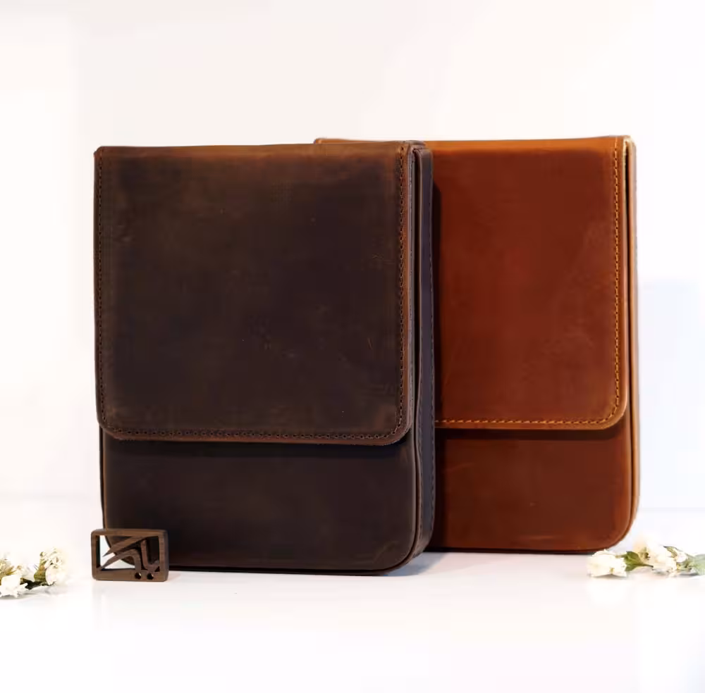 کیف چرم جا قلمی 6 تایی Handmade Leather 6 pack pen case