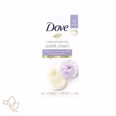 صابون داو با رایحه شیرین و گل پئونی بسته 6 عددی