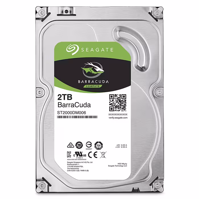 هارد اینترنال سیگیت مدل BarraCuda ظرفیت 2TBSeagate BarraCuda 2TB Desktop Hard Disk Drive - 7200 RPM SATA 6Gb/s 64MB Cache 3.5 Inch