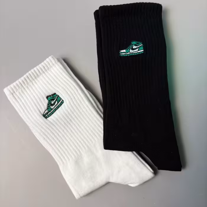 جوراب ساقدار دومینو جردن ایر گلدوزی سبز