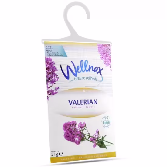خوشبو کننده کمد لباس، حوله و رخت خواب ولناکس WELLNAX اسانس والرین وزن 21 گرم
