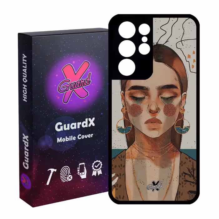 کاور گارد ایکس طرح دختر مدل Glass10318 مناسب برای گوشی موبایل سامسونگ Galaxy S21 Ultra