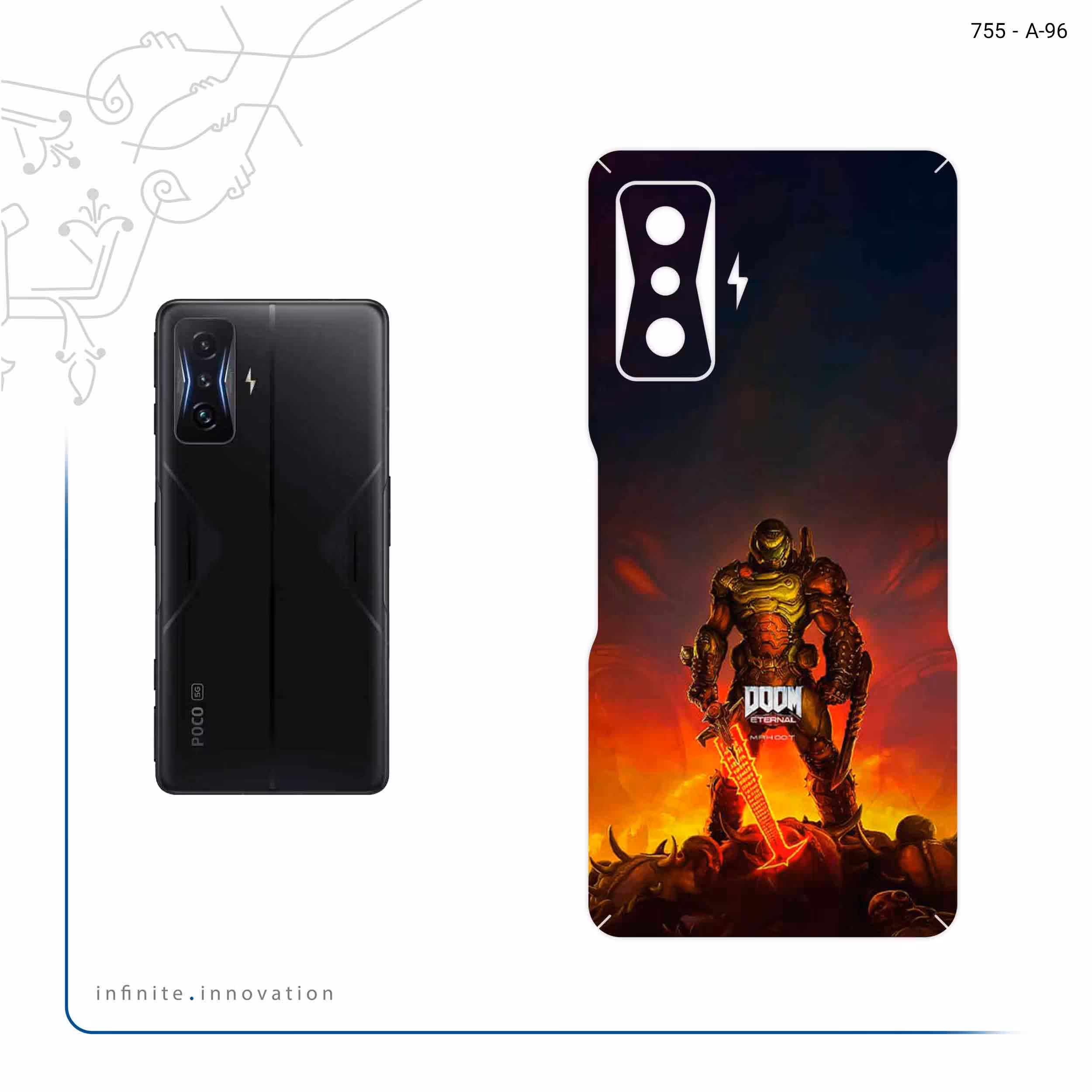 برچسب پوششی ماهوت مدل DOOM Game Series مناسب برای گوشی موبایل شیائومی Redmi K50 Gaming