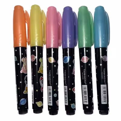 ماژیک علامت گذار مدل کهکشانی فضانورد long بسته 6 عددی