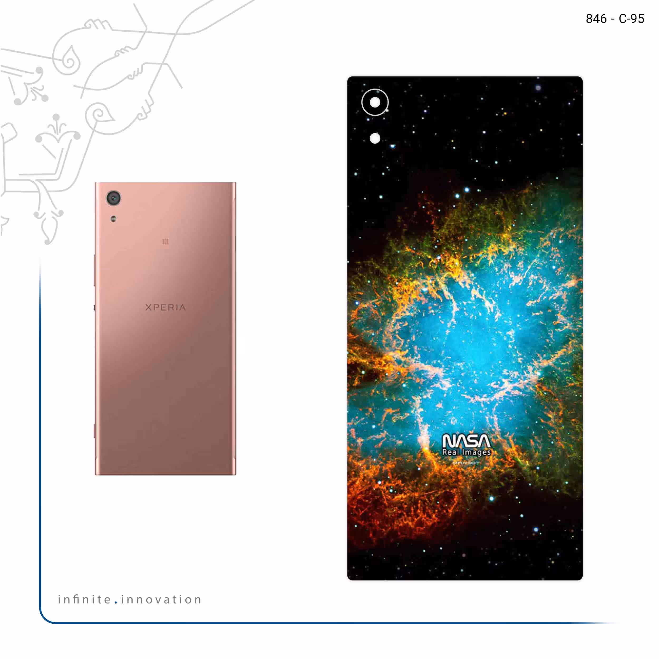 برچسب پوششی ماهوت مدل Universe b NASA 9 مناسب برای گوشی موبایل سونی Xperia XA1 Ultra
