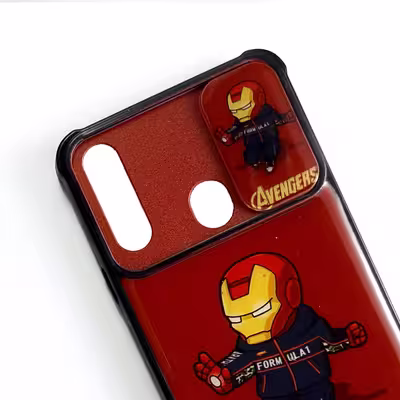 کاور لیمیا مدل فانتزی کشویی پشت شیشه ای طرح عروسکی کد 131 مناسب برای گوشی سامسونگ Galaxy A20s به همراه پاپ سوکت 