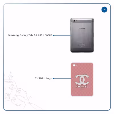 برچسب پوششی ماهوت مدل CHANEL-Logo مناسب برای تبلت سامسونگ Galaxy Tab 7.7 2011 P6800