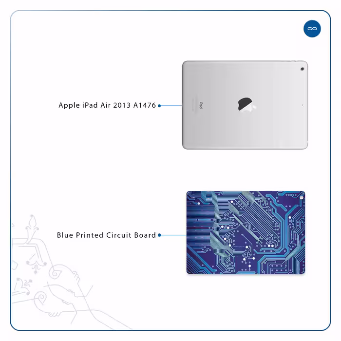برچسب پوششی ماهوت مدل Blue Printed Circuit Board مناسب برای تبلت اپل iPad Air 2013 A1476