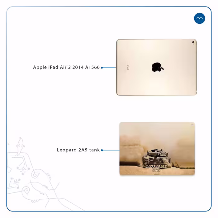 برچسب پوششی ماهوت مدل Leopard 2A5 tank مناسب برای تبلت اپل iPad Air 2 2014 A1566