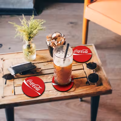 زیر لیوانی لوکسینو مدل کوکاکولا مجموعه 6 عددی