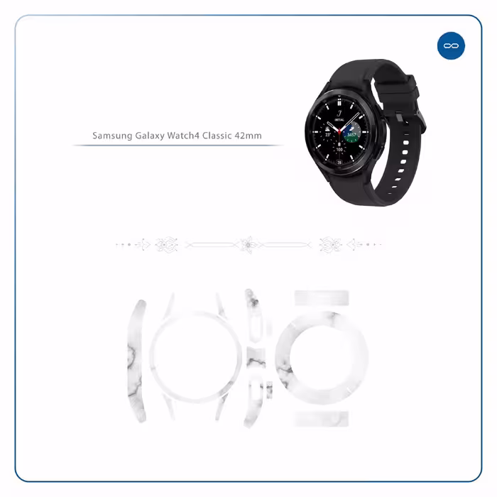 برچسب ماهوت طرح Blanco Smoke Marble مناسب برای ساعت هوشمند سامسونگ Watch4 Classic 42mm