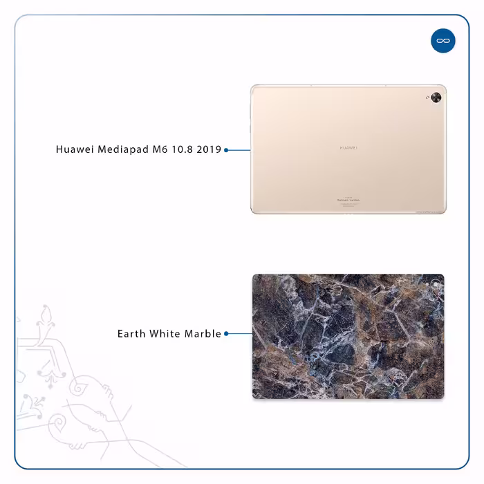 برچسب پوششی ماهوت مدل Earth-White-Marble مناسب برای تبلت هوآوی Mediapad M6 10.8 2019