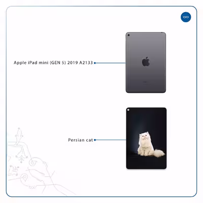برچسب پوششی ماهوت مدل Persian cat مناسب برای تبلت اپل iPad mini (GEN 5) 2019 A2133