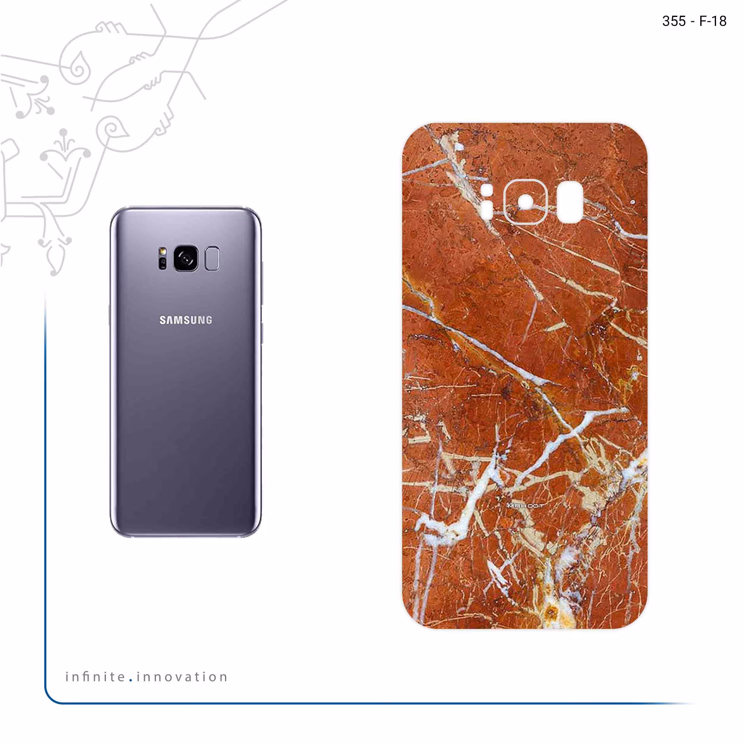 برچسب پوششی ماهوت مدل Red Marble مناسب برای گوشی موبایل سامسونگ Galaxy S8