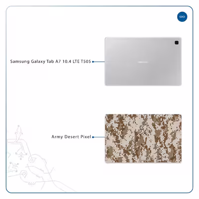 برچسب پوششی ماهوت مدل Army-Desert-Pixel مناسب برای تبلت سامسونگ Galaxy Tab A7 10.4 LTE 2020 T505