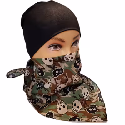 دستمال سر و گردن مدل چریکی اسکلت Rokh133