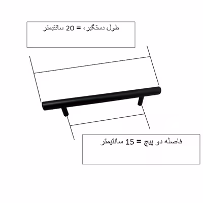 دستگیره کابینت و کمد مدل میله ای کد HG15 بسته 2 عددی