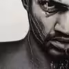 نقاشی سیاه قلم  مدل چهره 002