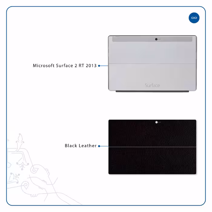 برچسب پوششی ماهوت مدل Black-Leather مناسب برای تبلت مایکروسافت Surface 2 RT 2013