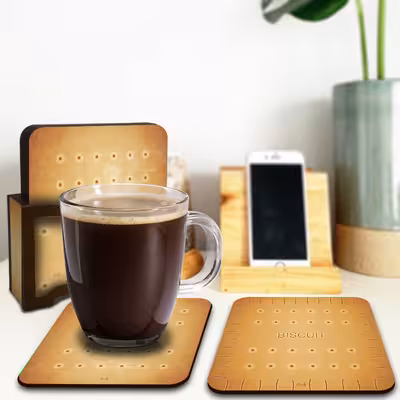 زیر لیوانی لوکسینو مدل بیسکوییت های خوشمزه مجموعه 6 عددی 