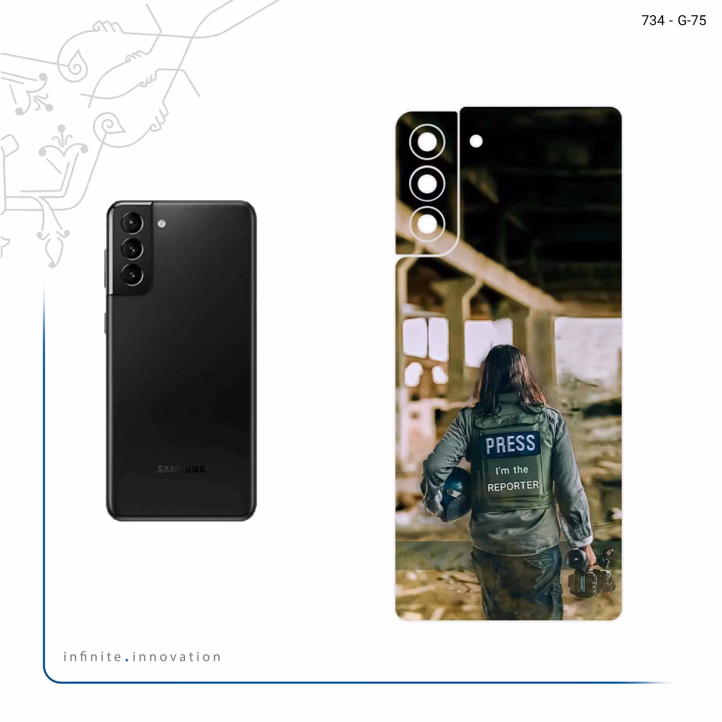 برچسب پوششی ماهوت مدل Reporter مناسب برای گوشی موبایل سامسونگ Galaxy S21 Plus 5G