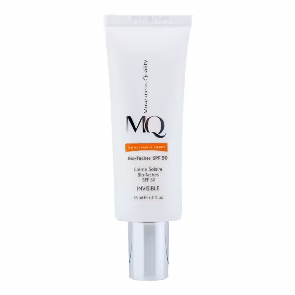 کرم ضد آفتاب و ضد لک بی رنگ ام کیو Spf 50 حجم 55 میلی لیتر