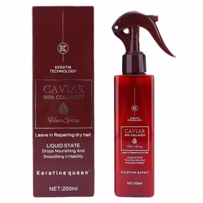 اسپری مو کراتین کوئین مدل خاویار حجم 200 میلی لیتر – Keratin Queen Hair Spray Caviar Model