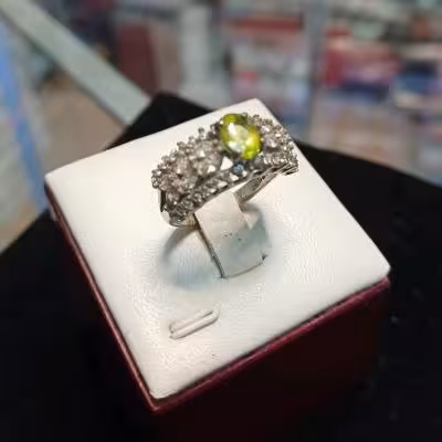 انگشتر نقره زبرجد جواهر