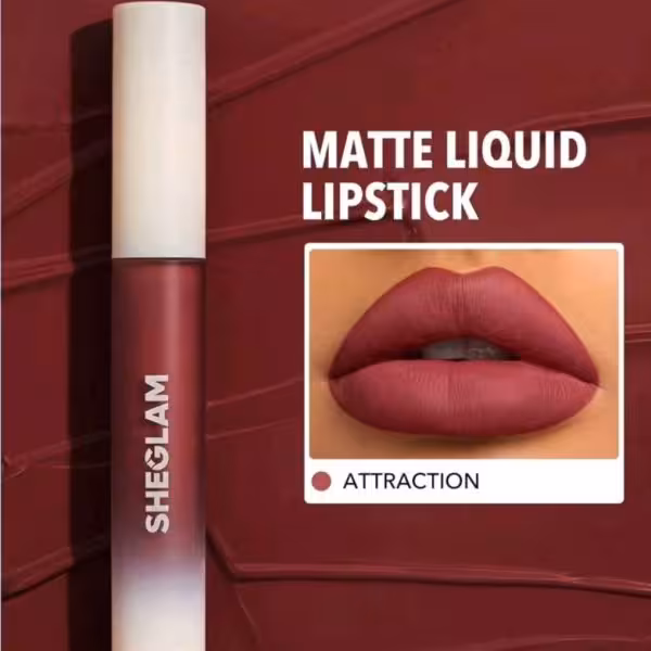 رژ لب مایع شیگلم جلوه ای مات و مخملی (بدون خشکی لب) حجم 3.1گرم attraction ( گوشتی )