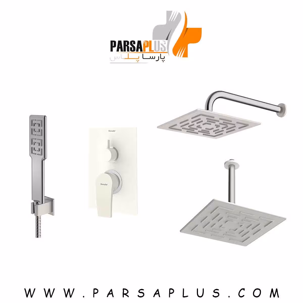 شیر حمام توکار شودر مدل رومر شیری کروم