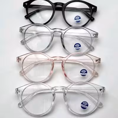 عینک بلوکات گرد رنگ طوسی شفاف