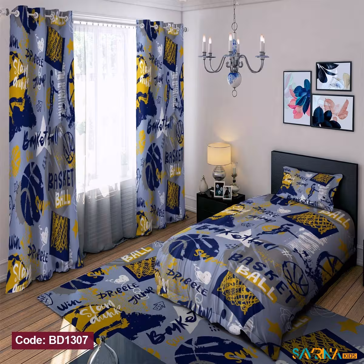 ست اتاق خواب پسرانه طرح بسکتبال کد BD1307
