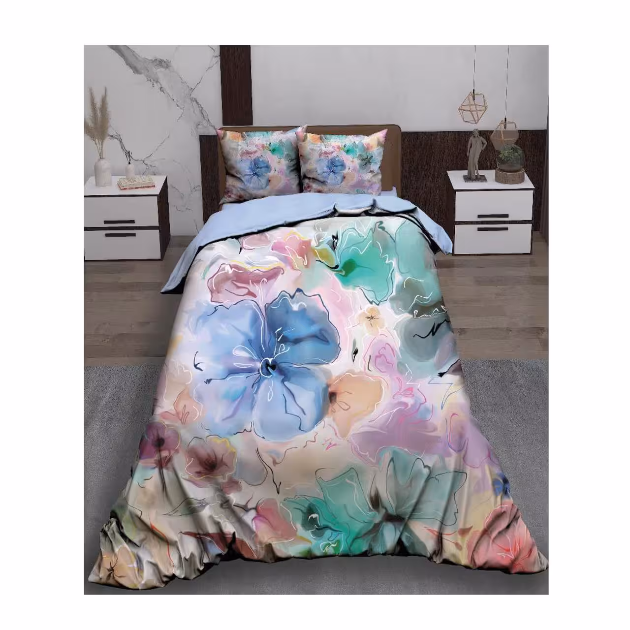 سرویس روتختی یک نفره کارینا مدل سه بعدی 5 تکه کد 1168