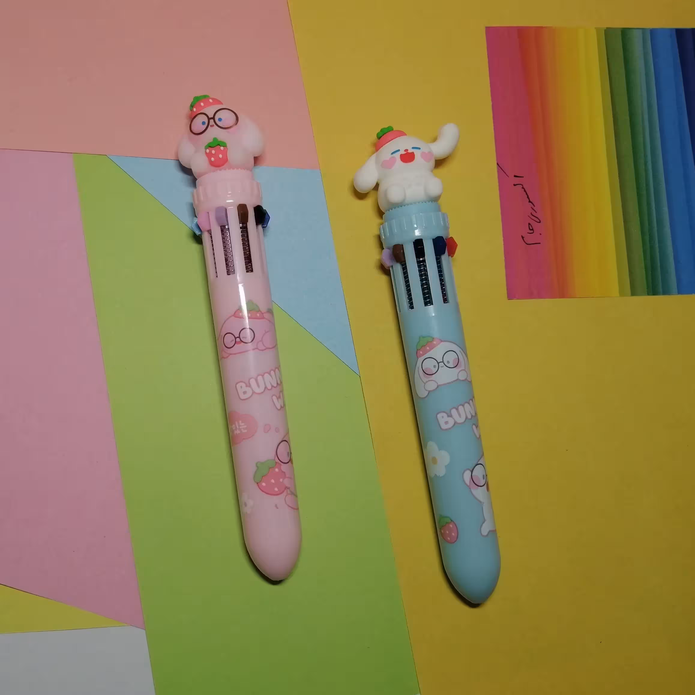 خودکار  10 رنگ خرگوش کیوت در 2 رنگ صورتی و آبی کیفیت عالی