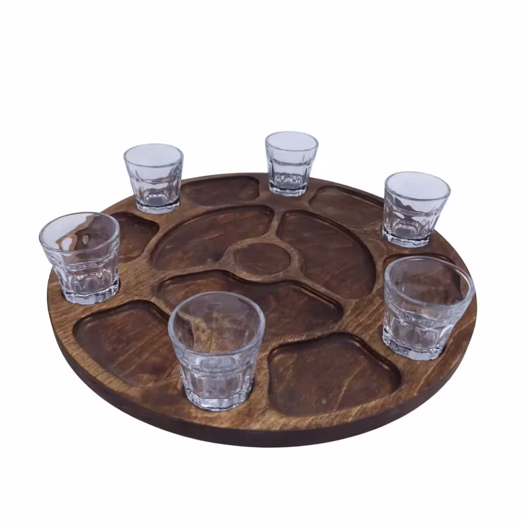 سینی سرو چوبی چرخشی با شات کد WD6046