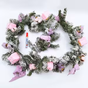 ریسه کاج کریسمس برف سنگین گلدار