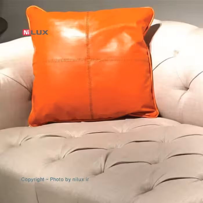 کوسن رومبلی چرم طبیعی اندازه 45×45 سانتی متر