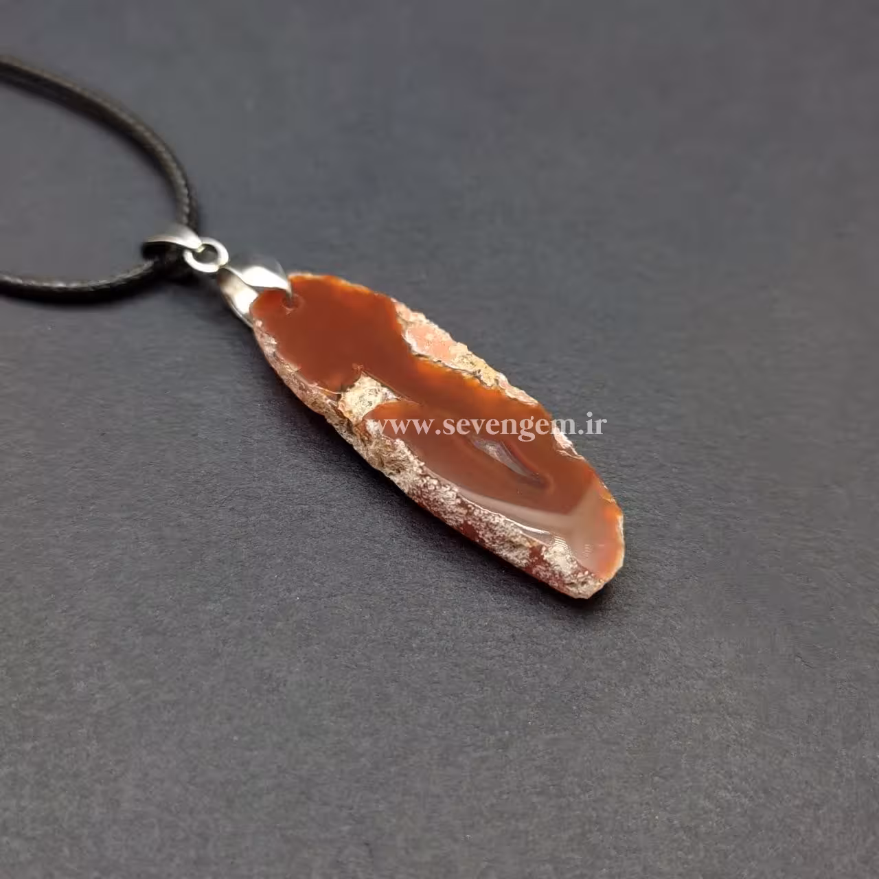 گردنبند اسلایس عقیق سرخ خور (کد782)