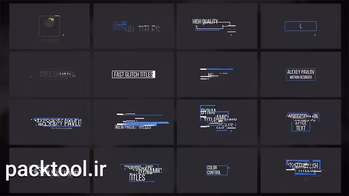 دانلود 77 پروژه آماده تایتل های گلیچ در افتر افکت Glitch Titles - پک تول