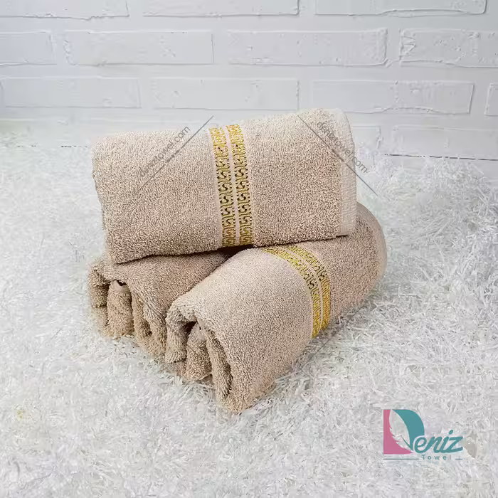 حوله دستی 3 عددی آدرینا رنگ کرم