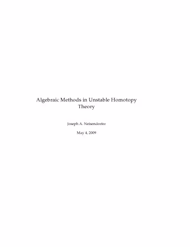 خرید و دانلود نسخه کامل کتاب Algebraic Methods in Unstable Homotopy Theory (New Mathematical Monographs)