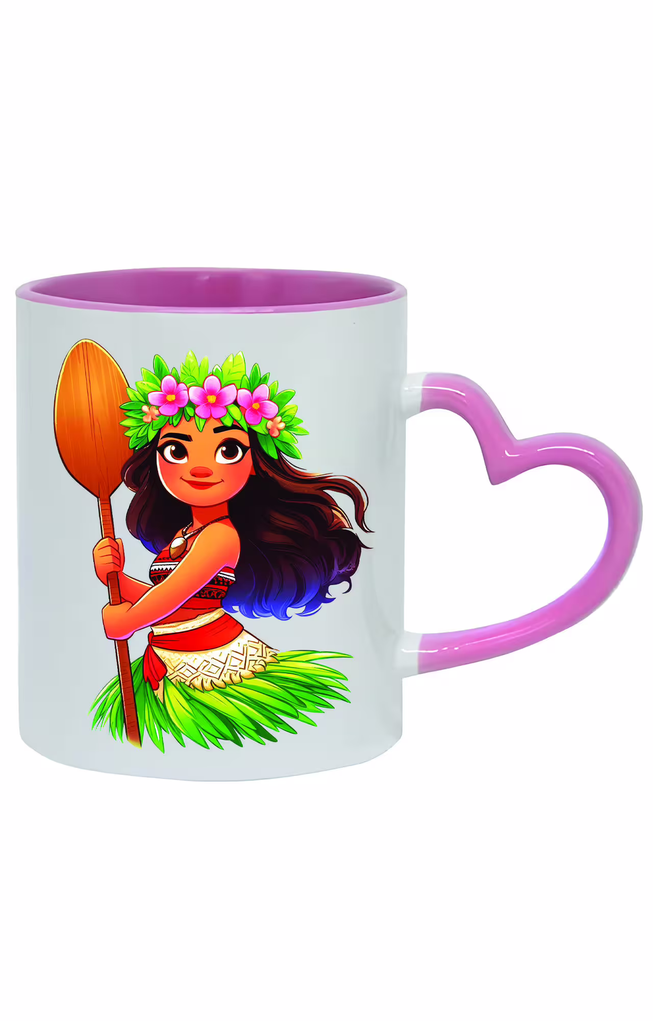 ماگ دسته قلبی رنگی طرح moana کد 3413