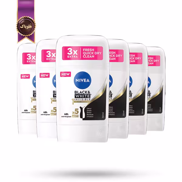 6 عدد مام استیک ضد تعریق زنانه نیوا Nivea مدل نرم و ابریشمی Invisible Silky Smooth حجم 50 میلی‌ لیتر (اورجینال)